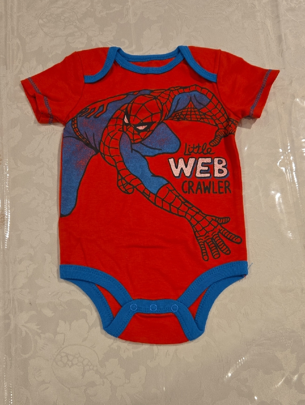 Marvel Spider-man Red and Blue Infant Onesie Web Crawler